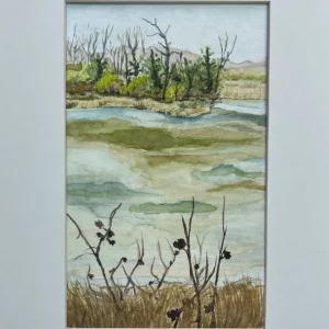 Denney - Windy Duck Lake, Early Spring - Watercolor