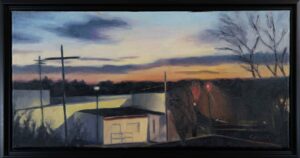 Merry - Rooftops at Sunrise - Oil paint