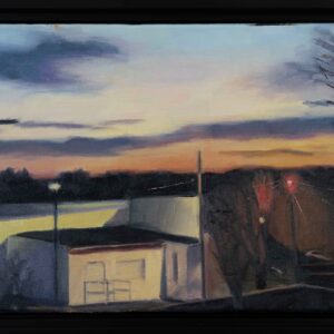 Merry - Rooftops at Sunrise - Oil paint