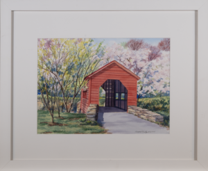 Huddy - Covered Bridge in Baker Park - Watercolor