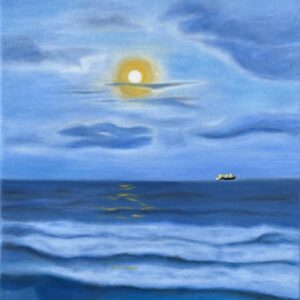 Soumphontphakdy - Full Moon at Coca Beach - Oil paint