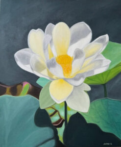 Soumphontphakdy - White Lotus - Oil paint